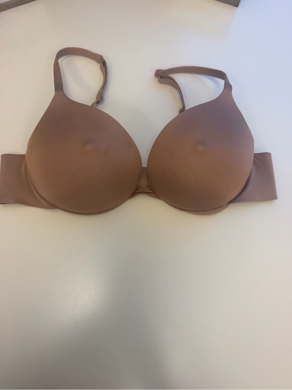SKIMS Ultimate Nipple Smooth Toned Brown Padded Bra Underwire Push-Up Size 36B